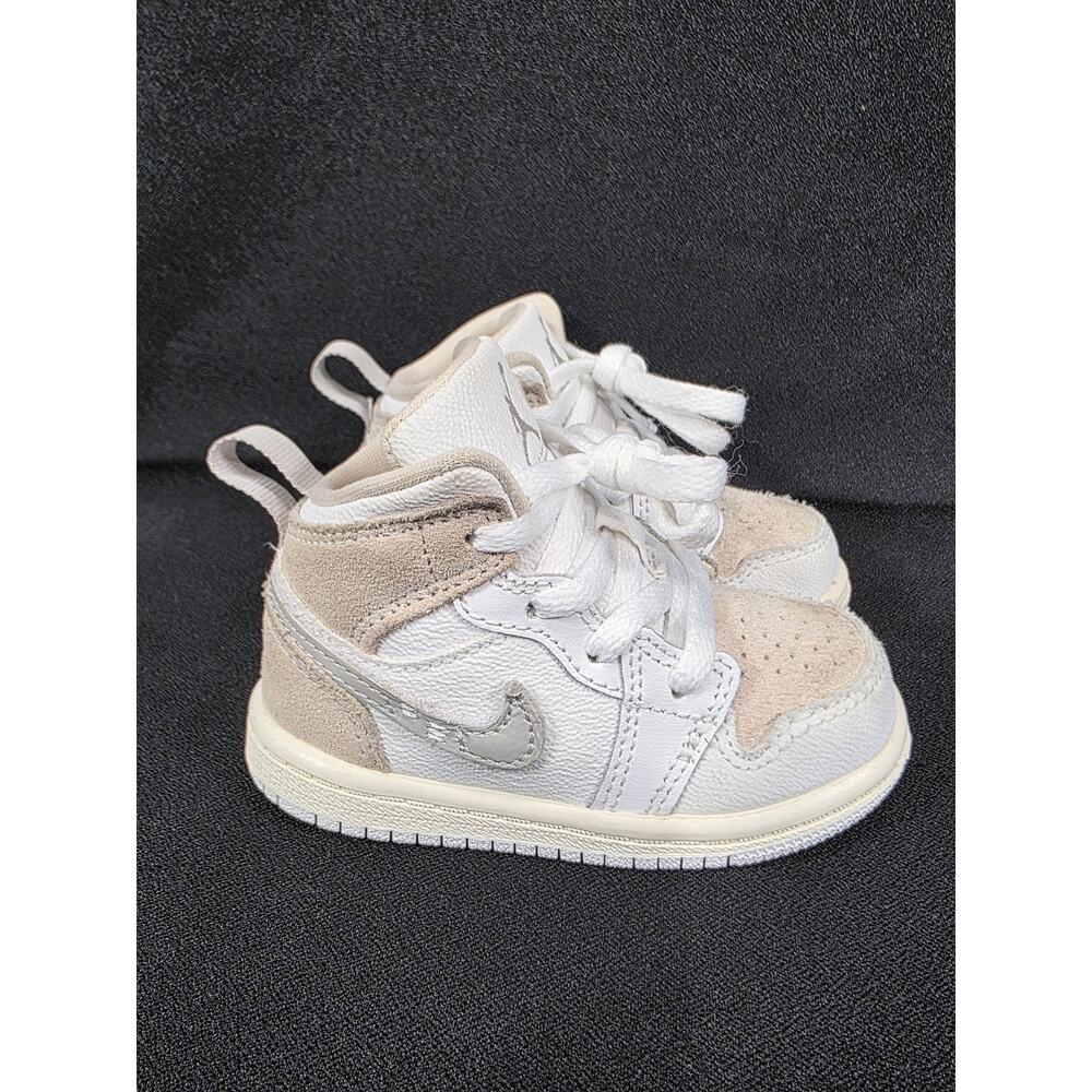 Nike Air Jordan 1 Mid SE TD Toddler Shoes Size 5C Sail Grey